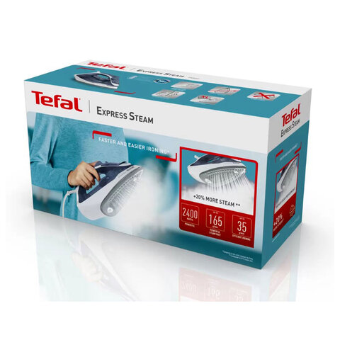 Утюг TEFAL FV2837E0, 2400 Вт, керамическое покрытие, самоочистка, синий - фото 9