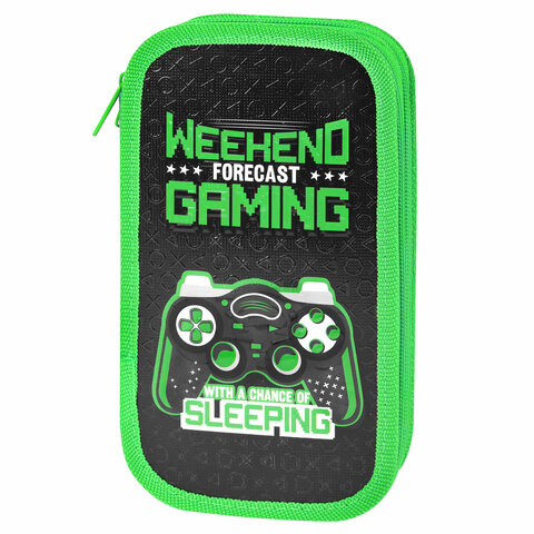 Пенал ЮНЛАНДИЯ, 2 отделения, ламинированный картон, конгрев, 19х11 см, "Gaming", 272294 - фото 1