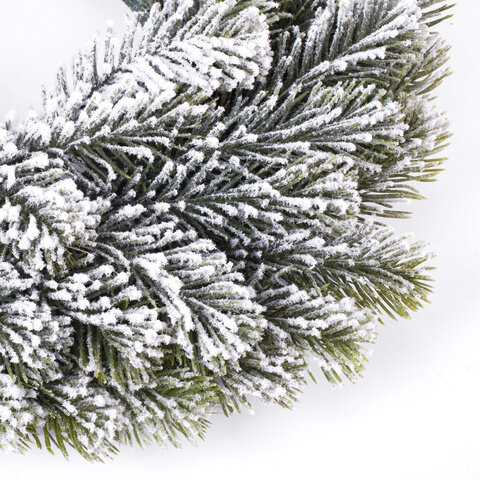 Венок новогодний заснеженный, диаметр 40 см "Снежная зима", литой ПЭТ, ЗОЛОТАЯ СКАЗКА, 592519 - фото 4