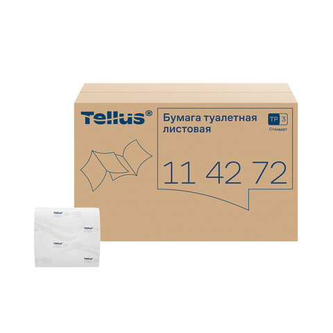 Бумага туалетная Tellus/TORK (Система Т3) UNIVERSAL, КОМПЛЕКТ 40 шт., листовая, 250 л., 11х23 см, 1-слойная, 114272 - фото 9