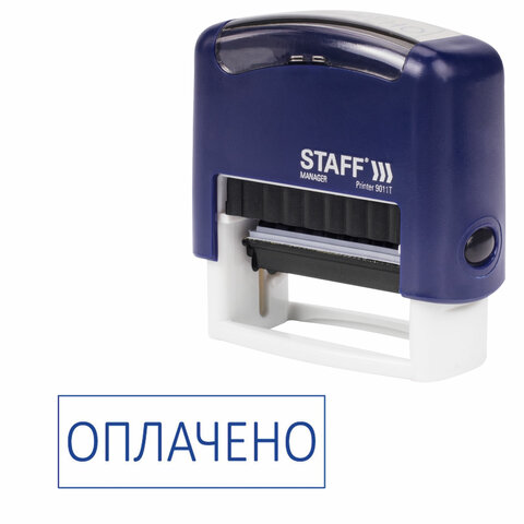 Штамп стандартный STAFF "ОПЛАЧЕНО", оттиск 38х14 мм, "Printer 9011T", 237421 - фото 1