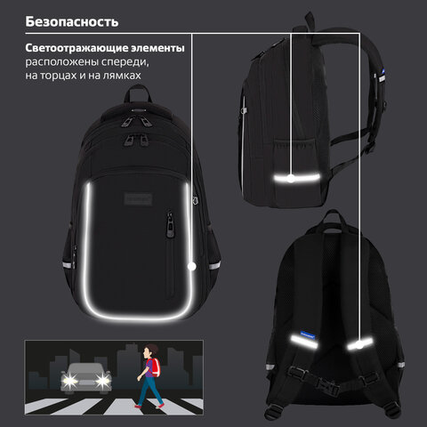 Рюкзак BRAUBERG INTENT, 2 отделения, 4 кармана, "Dark side", 39х27х14 см, 273112 - фото 16