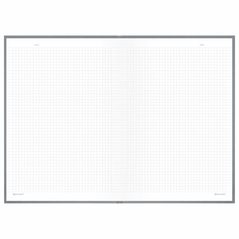 Блокнот БОЛЬШОЙ ФОРМАТ 200х290 мм, А4, 80 л., твердый, клетка, BRAUBERG "Minimal", серый, 116433 - фото 5