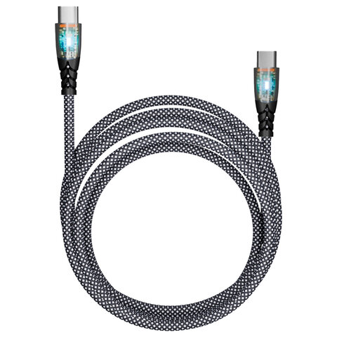 Кабель Type-C - Type-C, 1 м, 3 А, SMARTBUY, для быстрой зарядки и передачи данных, черный, FCTRANSP-BLACK - фото 3