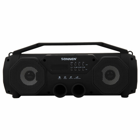 Колонка портативная с подсветкой SONNEN B306, 12 Вт, Bluetooth, FM-тюнер, microSD, MP3-плеер, черная, 513479 - фото 3
