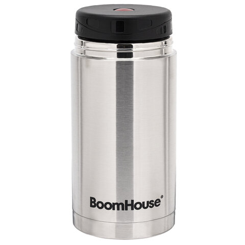 Термос 1 л для еды/напитков с широким горлом, BOOMHOUSE (БУМХАУС) WIDE, нержавеющая сталь SUS304, серебристый, 700320 - фото 3