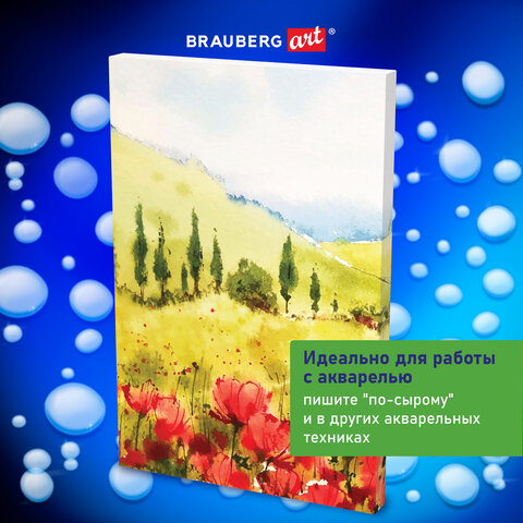 Холст на подрамнике акварельный BRAUBERG ART CLASSIC,20х30, 240г/м, 100% хлопок,мелкое зерно, 191667 - фото 8