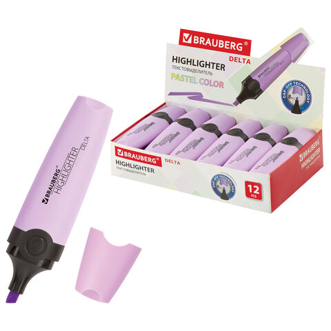 Текстовыделитель BRAUBERG "DELTA PASTEL", ЛАВАНДОВЫЙ, линия 1-5 мм, 151733 - фото 1