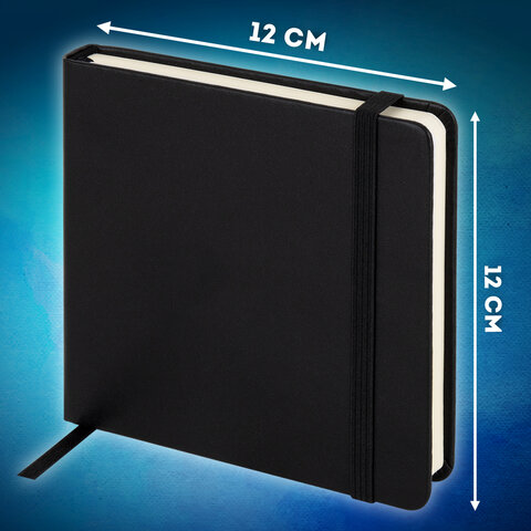 Скетчбук, слоновая кость+белая 140 г/м2, 120х120 мм, 80 л., КОЖЗАМ, резинка, BRAUBERG ART CLASSIC, черный, 116872 - фото 14