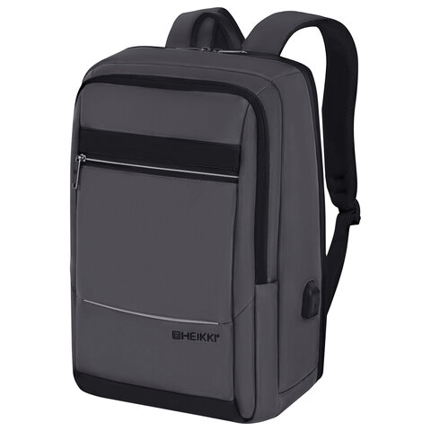 Рюкзак HEIKKI ELECT (ХЕЙКИ) универсальный, отделение для ноутбука, USB-порт, серый, 44х30х16 см, 273863 - фото 1