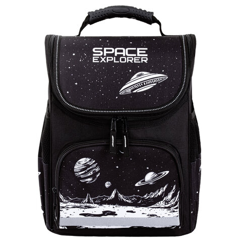 Ранец ПИФАГОР BASIC, 1 отделение, 3 кармана, эргономичная спинка, "Space invader", 35х28х18 см, 273140 - фото 2