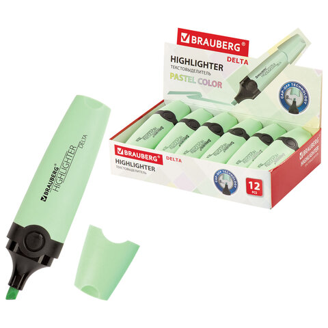 Текстовыделитель BRAUBERG "DELTA PASTEL", МЯТА, линия 1-5 мм, 151730 - фото 1