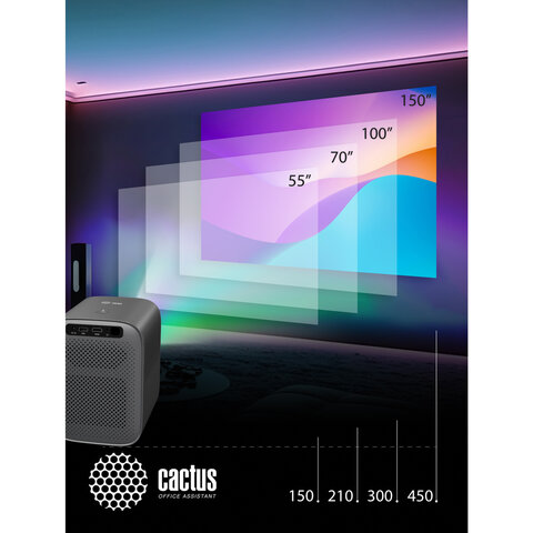 Проектор CACTUS CS-PRC.07B.WUXGA-A, LCD, 1920x1080, 16:9, 4:3, 350 лм, 2000:1, 1 кг - фото 11