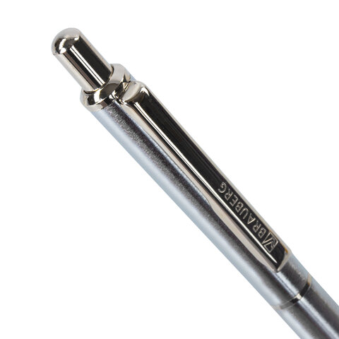 Ручка подарочная шариковая BRAUBERG Larghetto, СИНЯЯ, корпус серебристый с хромированными деталями, линия письма 0,5 мм, 143474 - фото 6