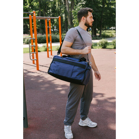 Сумка спортивная HEIKKI MOVE PLUS (ХЕЙКИ), отделение для обуви, синяя, 28х50х23 см, 273897 - фото 15
