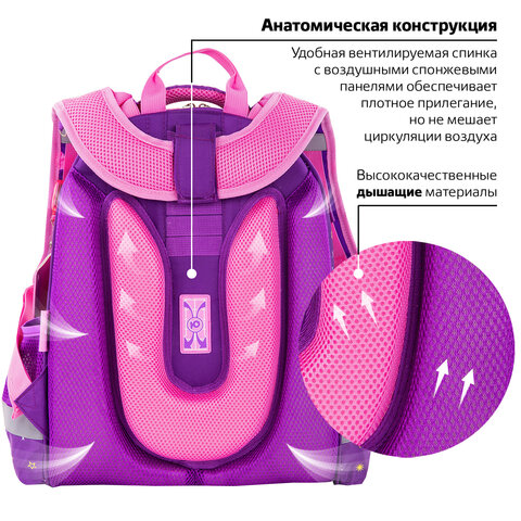 Ранец ЮНЛАНДИЯ EXTRA, с дополнительным объемом, "Dancing girl", 38х29х18 см, 270675 - фото 15