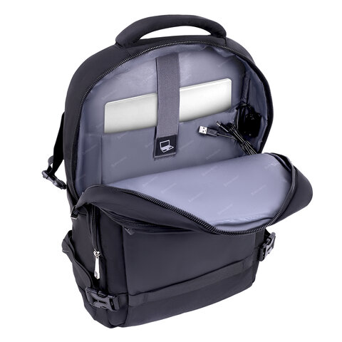Рюкзак BRAUBERG FUNCTIONAL с отделением для ноутбука, 2 отделения, USB-порт, Solid, 46х31х15 см, 272575 - фото 6