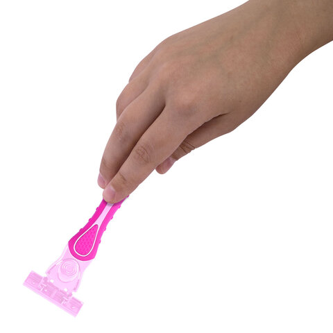 Бритвенный станок многоразовый женский, 3 лезвия, 31 кассета, розовый, X-ONE (ИКС-УАН), 700025 - фото 4