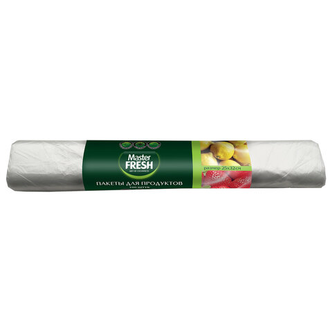 Пакеты фасовочные 25х32 см, КОМПЛЕКТ 100 шт., 7 мкм, рулон, MASTER FRESH - фото 1
