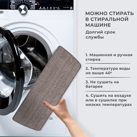 Насадки МОП для швабры липучка, КОМПЛЕКТ 2 шт., микрофибра, объемный ворс, 41х14 см, LAIMA, 609146 - фото 7