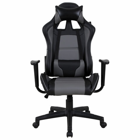 Кресло компьютерное BRABIX "GT Racer GM-100", две подушки, экокожа, черное/серое, 531926 - фото 6
