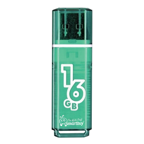 Флеш-память Smartbuy Glossy, 16Gb, USB 2.0, зел, SB16GBGS-G - фото 1