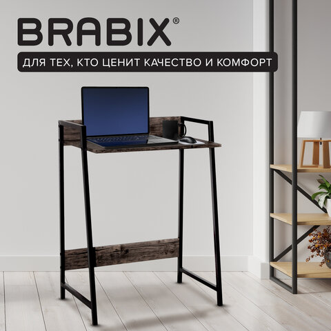 Стол на металлокаркасе BRABIX "LOFT CD-003", 640х420х840 мм, цвет морёный дуб, 641215 - фото 11