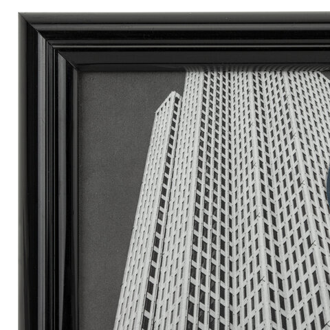 Рамка 10х15 см небьющаяся, багет 14 мм, пластик, BRAUBERG "Original", черная, 391227 - фото 3