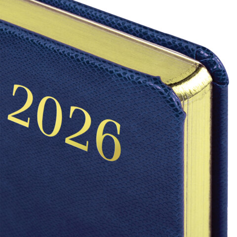 Ежедневник датированный 2026 А5 138x213 мм, BRAUBERG "Iguana", под кожу, синий, 117056 - фото 3