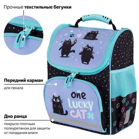 Ранец ПИФАГОР BASIC, 1 отделение, 3 кармана, эргономичная спинка, "Funny cats", 35х28х18 см, 273135 - фото 13
