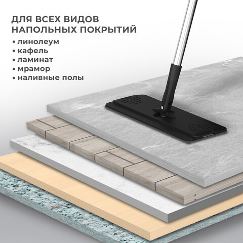 Швабра с отжимом и ведром AltaMop L (10 л), 2 насадки микрофибра, длина ручки 134-154 см, LAIMA, 609151 - фото 13