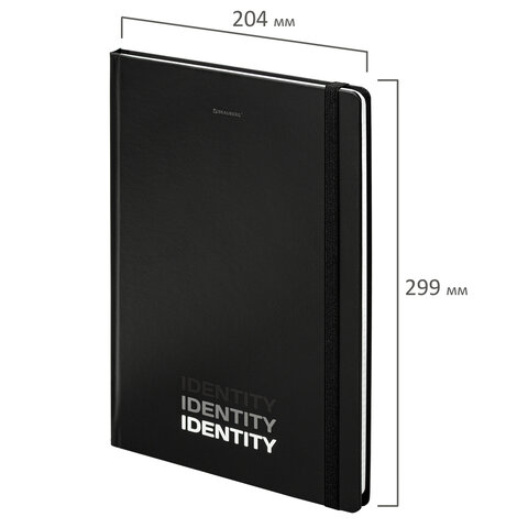 Блокнот с резинкой в клетку 96 л., БОЛЬШОЙ ФОРМАТ А4 204х299 мм, BRAUBERG, "Identity", 115528 - фото 2