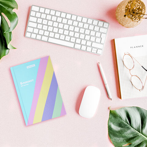 Блокнот МАЛЫЙ ФОРМАТ 110х147 мм, А6, 80 л., твёрдый, клетка, BRAUBERG кросс-серия PASTEL, 117017 - фото 6