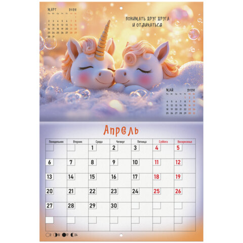 Календарь-планер настенный перекидной на 2026 г., BRAUBERG, 12 листов, 29,5х21,3 см, "Magic", 116951 - фото 7