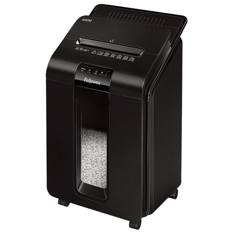 Уничтожитель (шредер) FELLOWES AUTOMAX 100M, 4 уровень секретности, фрагменты 4х10 мм, 100 листов, корзина 23 литра, FS-462, FS-46292 - фото 1