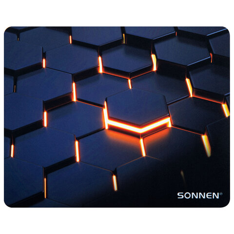 Коврик для мыши SONNEN "HOT CELLS" резина + ткань, 250х200х2 мм, 513955 - фото 1
