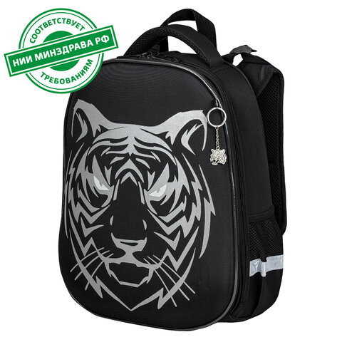 Ранец BRAUBERG SHINY, 2 отделения, с брелком, "Tiger", СВЕТЯЩИЙСЯ РИСУНОК, 38х28х14 см, 270698 - фото 24