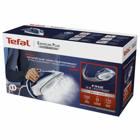 Утюг TEFAL Easygliss 2 FV5736E0, 2500 Вт, керамическое покрытие, самоочистка, антикапля, синий, 1830008076 - фото 12