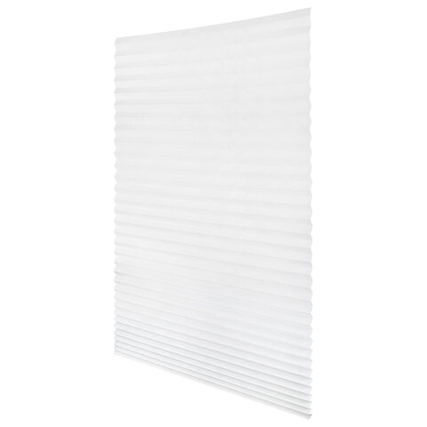 Жалюзи-плиссе, штора тканевая самоклеящаяся BRABIX, 90х180 см, СТАНДАРТ+, 80 г/м2, цвет белый, 1 шт., 700008 - фото 1