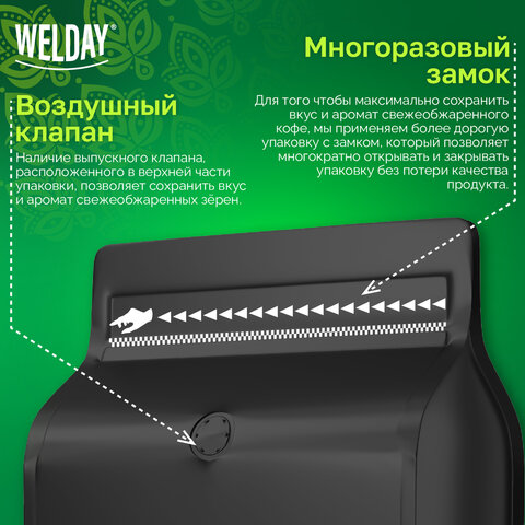 Кофе в зернах WELDAY (ВЭЛДЭЙ) "ESPRESSO Arabica" 1 кг, арабика 100%, 623437, УТ000015160 - фото 10