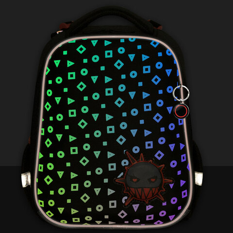 Ранец BRAUBERG LUMINOUS, 2 отделения, с брелоком, "Danger", СВЕТЯЩИЙСЯ РИСУНОК, 38х29х16 см, 272069 - фото 2