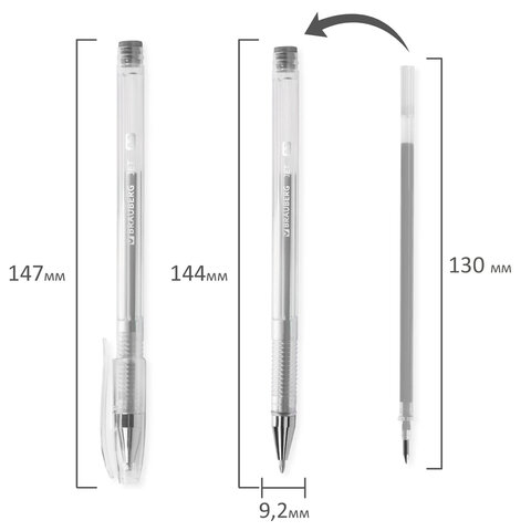 Ручки гелевые BRAUBERG "Jet", НАБОР 6 ЦВЕТОВ, МЕТАЛЛИК, узел 0,7 мм, линия письма 0,5 мм, 141029 - фото 10