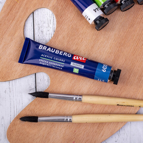 Краски акриловые художественные BRAUBERG ART CLASSIC, НАБОР 24 шт, 21 цвет, в тубах 22 мл, 191722 - фото 19