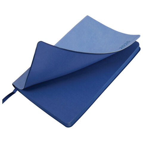 Ежедневник датированный 2026 А5 138x213 мм, BRAUBERG "Metropolis Mix", под кожу, гибкий, голубой, 117444 - фото 4