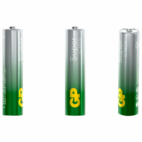 Батарейки КОМПЛЕКТ 4 шт., GP Super, AAA (LR03,24А), алкалиновые, мизинчиковые, ПРОМО 3+1, 24A3/1-2CR4 - фото 2