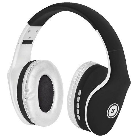 Наушники с микрофоном (гарнитура) DEFENDER FREEMOTION B525, Bluetooth, беспроводные, черные с белым, 63525 - фото 3