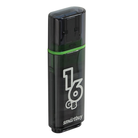Флеш-память Smartbuy Glossy, 16Gb, USB 2.0, чер, SB16GBGS-K - фото 1