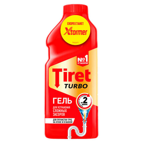 Средство для прочистки канализационных труб 500 мл, TIRET (Тирет) "Turbo", гель, 8147369 - фото 1