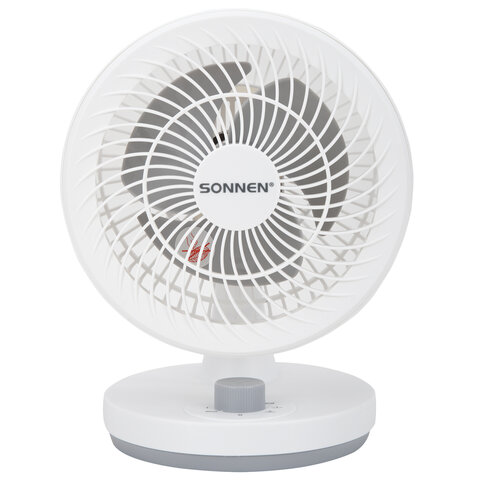 Вентилятор настольный SONNEN FT-160, 40 Вт, 23 см, 3 скорости, вращение на 60°, механическое управление, белый, 457784 - фото 1