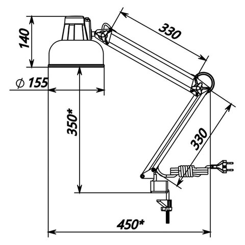 Светильник Трансвит Бета на струбцине Е27 белый - фото 9